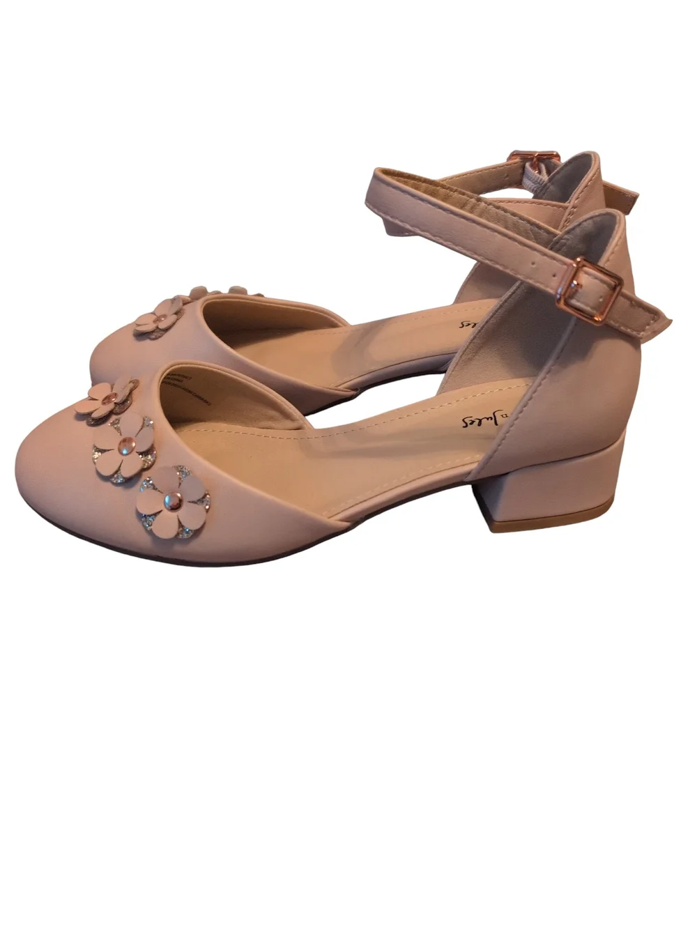 ICON Blush Pink Floral Ankle-Strap Heels